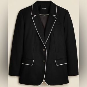 J.Crew Classic Two-button Blazer in Stretch Linen Blend Black Size 8 NWT